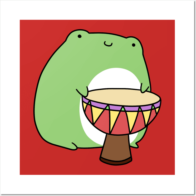 Frog Playing Djembe Wall Art by saradaboru